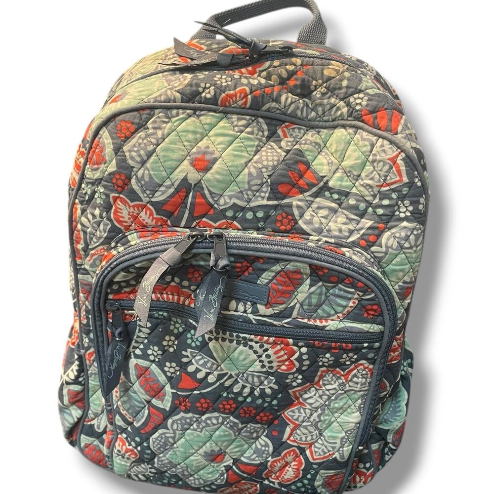 Vera Bradley Campus Backpack Nomadic Floral Quilted Travel Bag Carry On Large - Picture 15 of 16